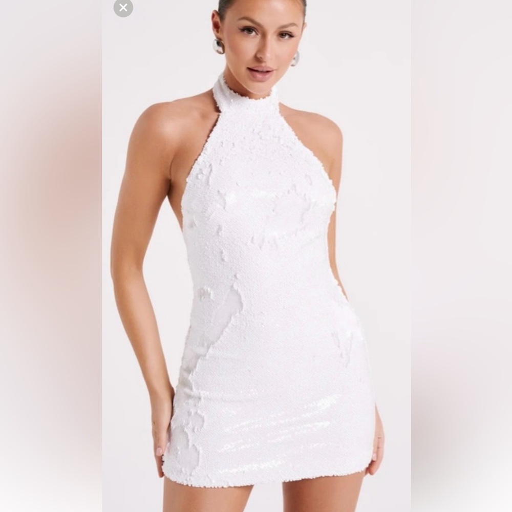 Meshki Jayne Halter Sequin Mini Dress